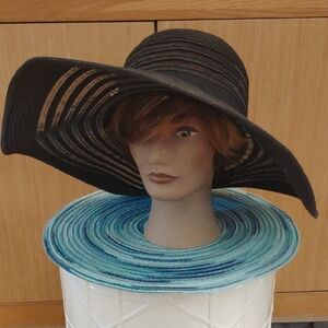 NWOT Paper/Poly Black Hat By Karl Lagerfeld